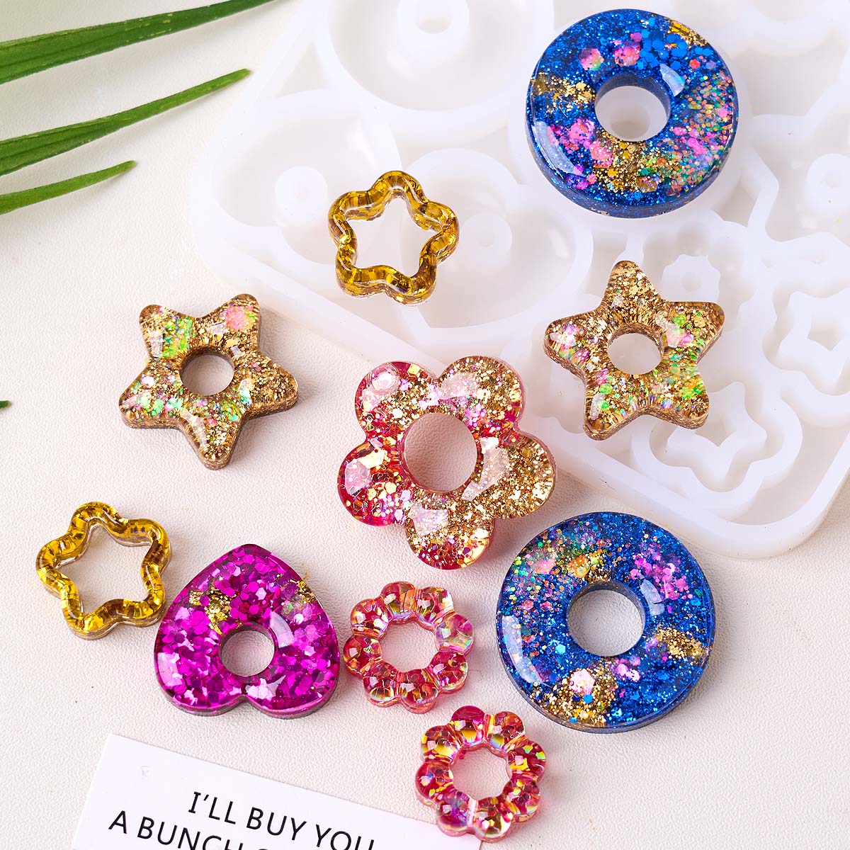 Resin Mold Jewelry - Multifuntional ジュエリーシリコーン型 DIY 手作りハートスターフラワーイヤリングペンダントキーホルダーエポキシ樹脂クラフト鋳造金型
