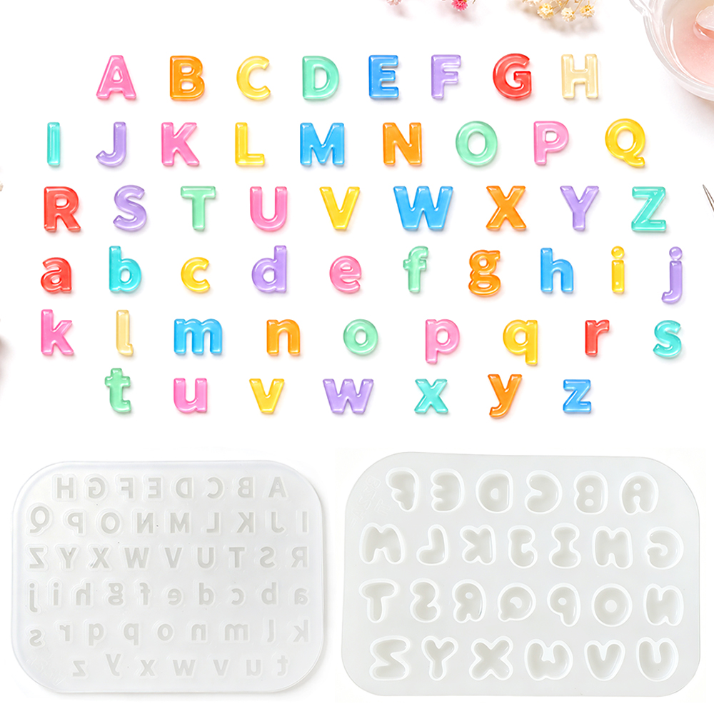 Resin Mold Jewelry - S0321ミニサイズシリコンモールド DIYクリスタルエポキシ樹脂 大文字小文字文字ジュエリー製作 アルファベットモールド