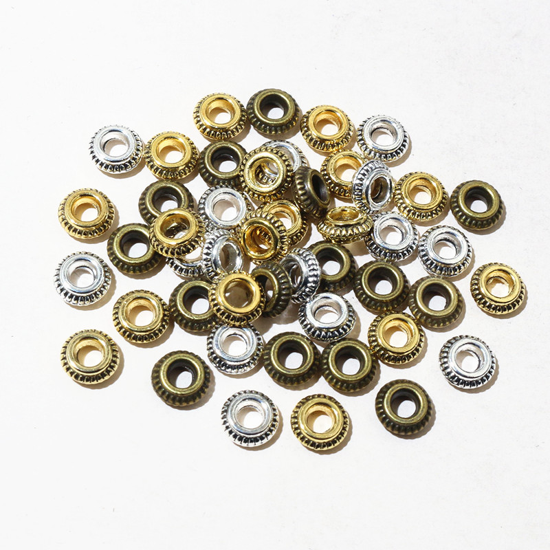 Eyepin Ball End - 50 ピース/ロットアンティークゴールドシルバーメッキボール圧着エンドビーズ径 5 ミリメートルストッパースペーサービーズdiyのジュエリーメイキングのため所見用品