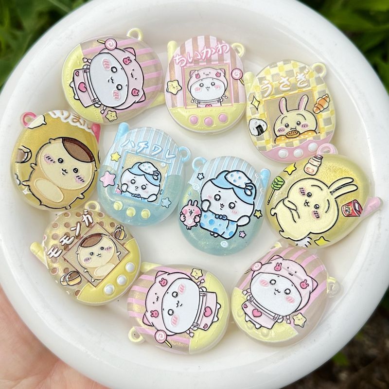 Jewelry Making With Beads - 漫画風発光プリントのちいかわ穴あきキーホルダーバッグペンダントビーズペンDIYアクセサリー携帯電話チェーン