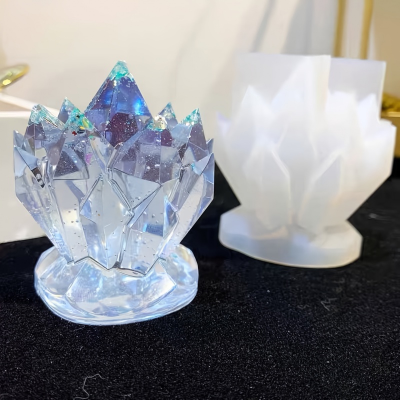 Resin Mold Jewelry - シリコンモールドキャンドル,クリスタルクラスター装飾,時計ジュエリー,エポキシ成形金型,1個