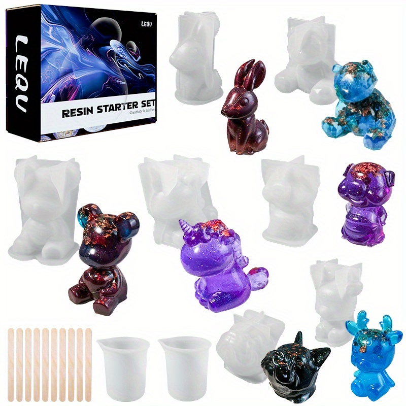 Resin Mold Jewelry - 19個入りレジン製モールドセット、レジン製作、デスクトップオーナメント、イヤリング、ジュエリーペンダント、製作、ホリデー記念品、最高のギフトに最適