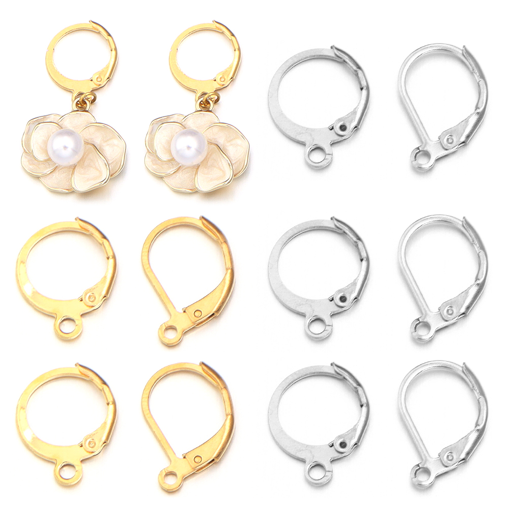 Jewelry Making Pins - 20 ピース/ロットステンレス鋼耳フックラウンドイヤリングフックイヤーワイヤー DIY ジュエリーメイキング用イヤリング所見用品アクセサリー