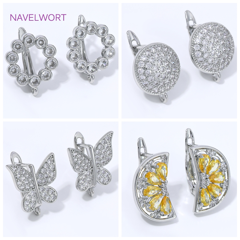 Jewelry Making Pins - 18K金メッキ扇形フラワーイヤワイヤーイヤリング金具、真鍮製基本留め具イヤリングフッククラスプ、DIYジュエリー材料