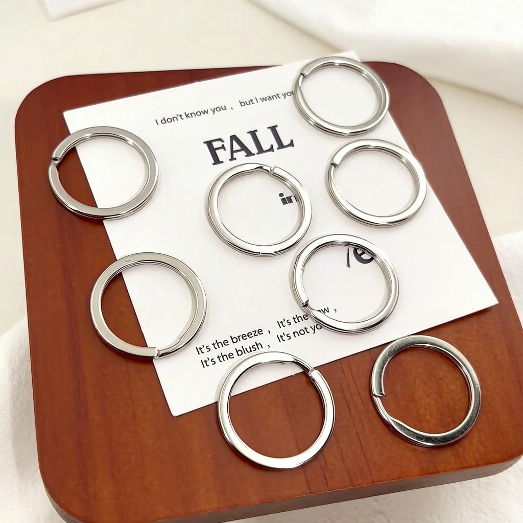 Jewelry Making Kit For Beginners - 10/20/100個入り メタルキーリング 15-35mm 丸型フラットライン スプリットリング 合金キーリング
