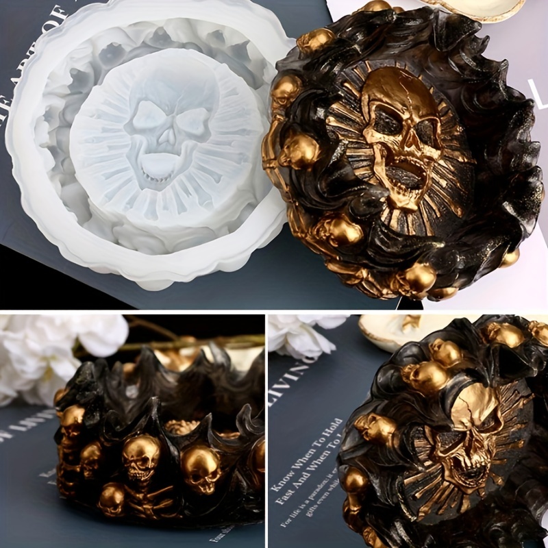 Resin Mold Jewelry - 灰皿型、スカルDIYクラフトギフトエポキシ樹脂鋳造型、ジュエリー収納型、パーティー用、家の装飾用、DIY樹脂シリコン型