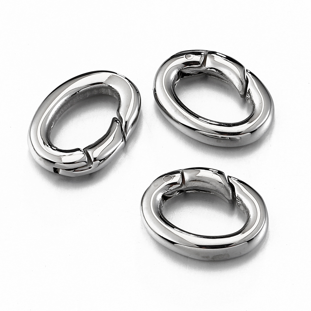 Jewelry Making Kit For Beginners - ステンレススチールクラスプ,楕円形,キーリング,ジュエリー作り用,2個/1個