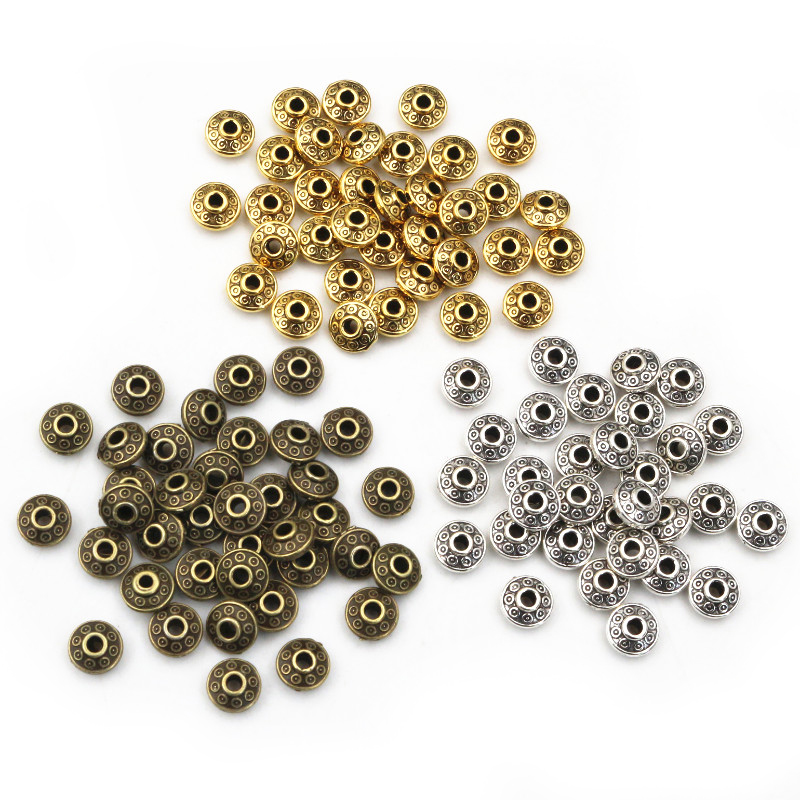 Eyepin Ball End - 100個6x6x3.5mmブロンズアンティークゴールドシルバーメッキスペーサービーズボールクリンプエンドビーズストッパーDIYジュエリー作りのための調査結果