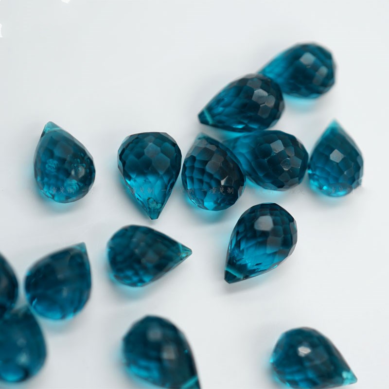 Jewelry Making In London - 10 個 AA ルースビーズ ロンドンブルー クォーツ