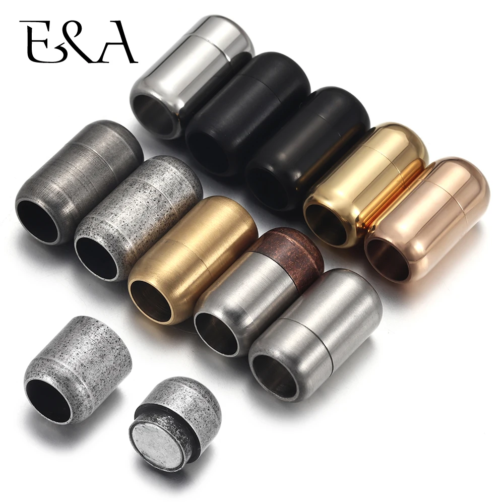 Jewelry Making Pins - ステンレス鋼 3 ミリメートル-8 ミリメートルラウンド磁気クラスプレザーブレスレットマグネットレースバックルネックレス DIY ジュエリーメイキングアクセサリー
