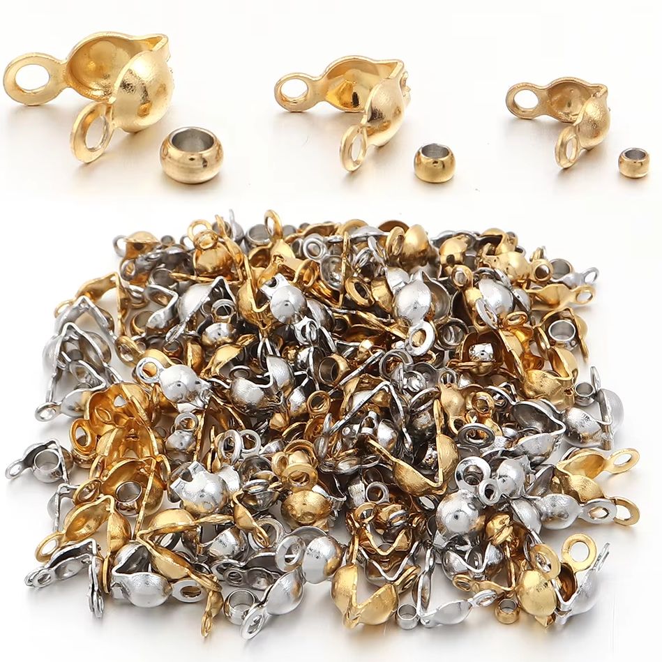 Jewelry Making Kit For Beginners - 40～200個入り ステンレス製 コネクター クラスプ クリンプエンド ビーズ