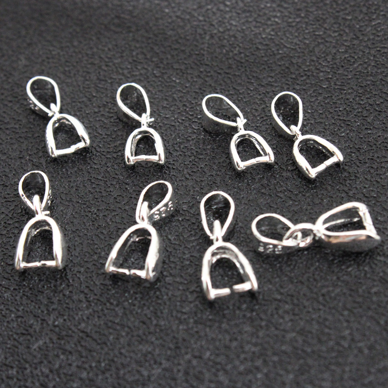 Jewelry Making Pins - 10 個 925 スターリングシルバーメッキ銅ペンダントピンチベイルクラスプネックレスフッククリップコネクタ DIY ジュエリー作成アクセサリー