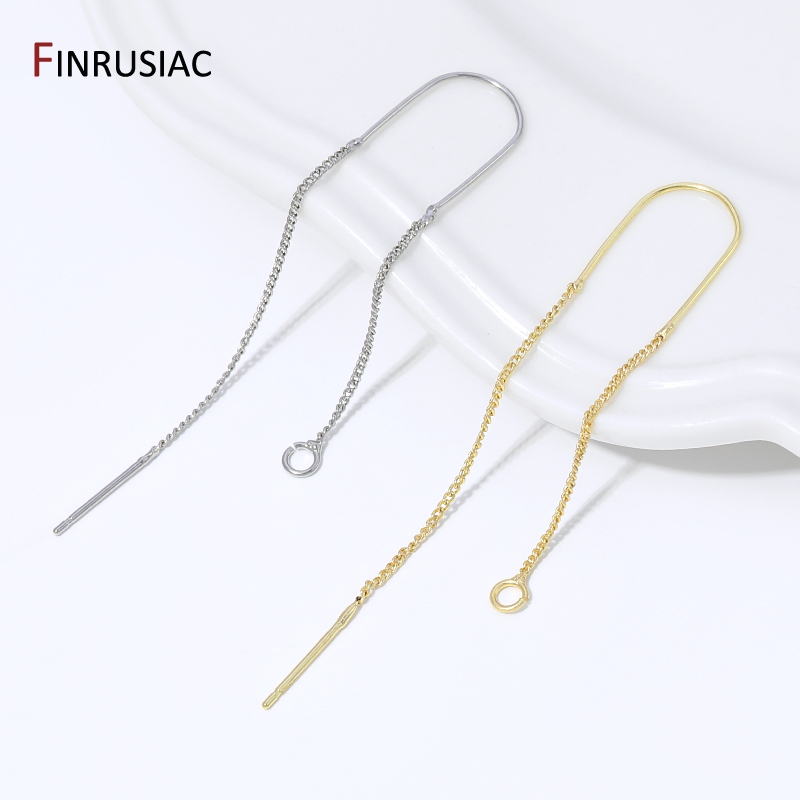 Jewelry Making Gold Wire - 18K金メッキ真鍮ロングタッセルチェーンドロップステッカーダングルイヤリング、イヤワイヤーイヤリングパーツ、DIYジュエリーアクセサリー