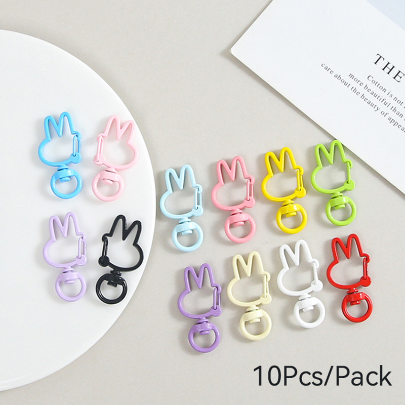 Jewelry Making Kit For Beginners - ユニークな 10 ピース/パックウサギのバックルアクセサリーキーリング作成用合金 Protable 吊り下げクラスプ DIY