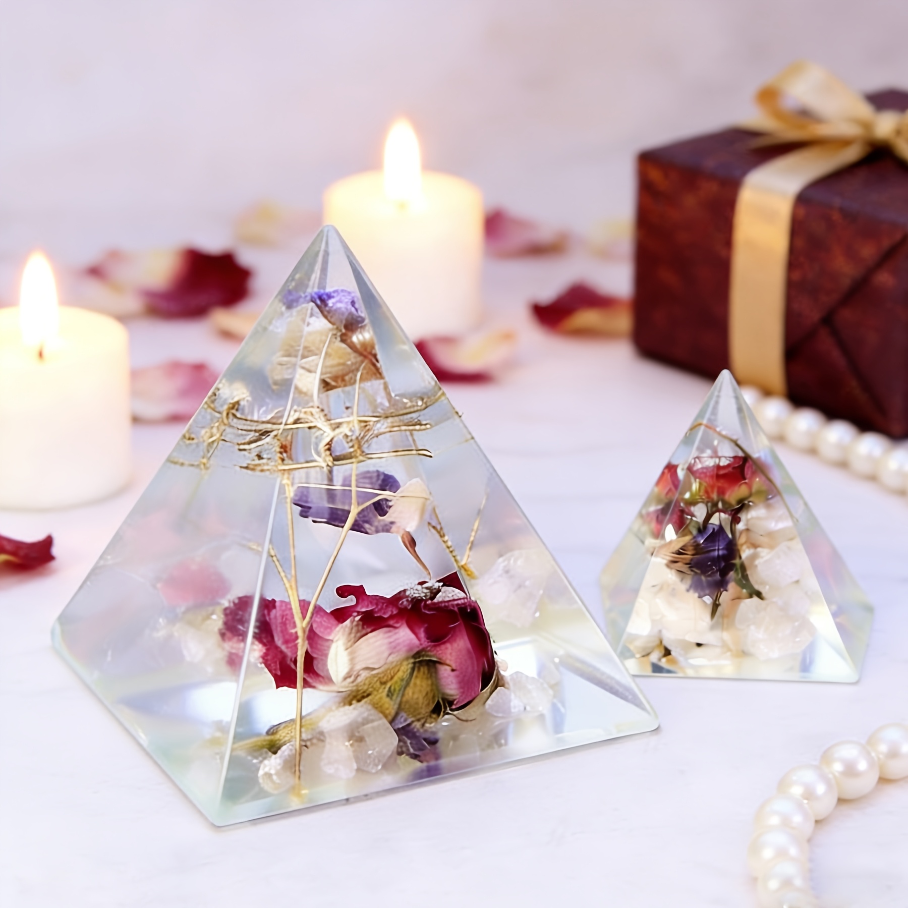 5個入り - さまざまなサイズのピラミッド型樹脂型、DIY手 - Resin Mold Jewelry のレビューと価格