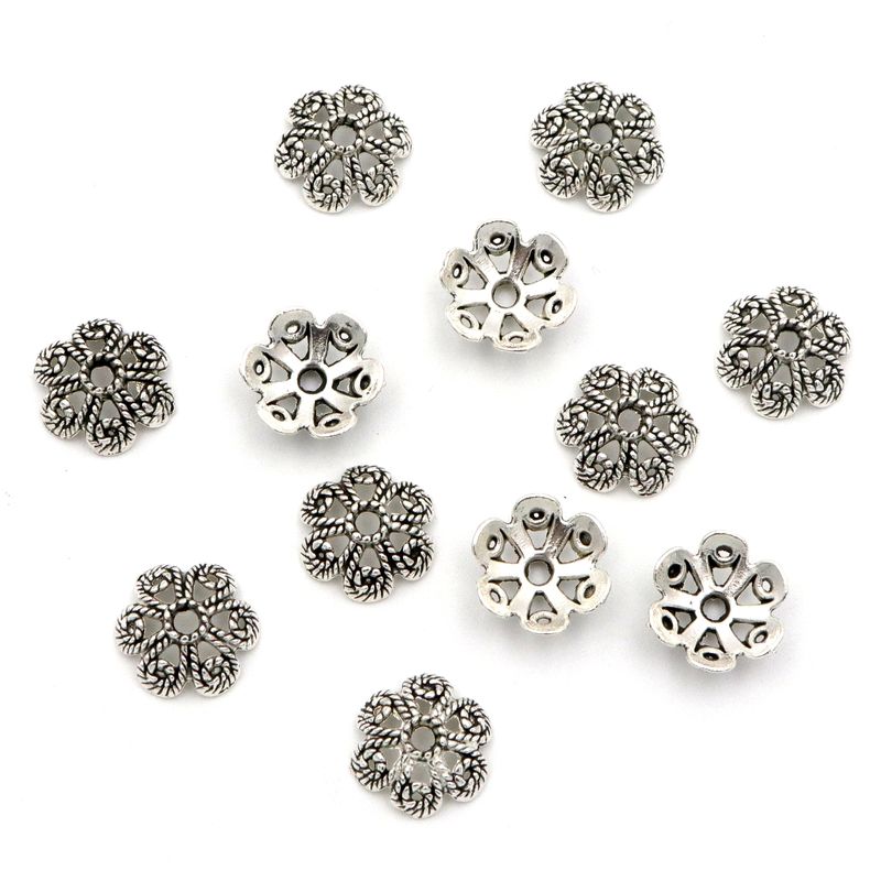 50 個の花中空ルーススペーサービーズキャップジュエリー作成 - Jewelry Making Business のレビューと価格