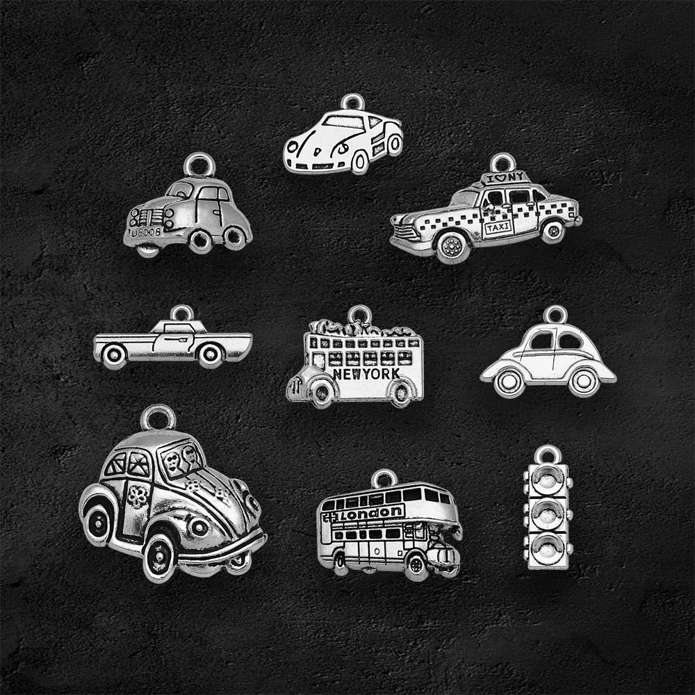 銀メッキの車のきらびやかなチャーム,新しいyorkチャーム, - Jewelry Making In London のレビューと価格