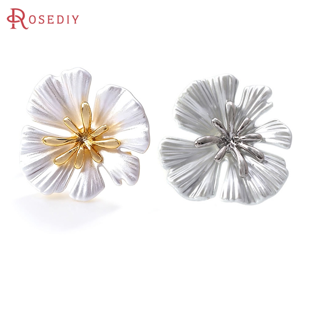 18K ゴールドカラー真鍮フラワースタッドイヤリングピンイヤ - Jewelry Making Pins のレビューと価格