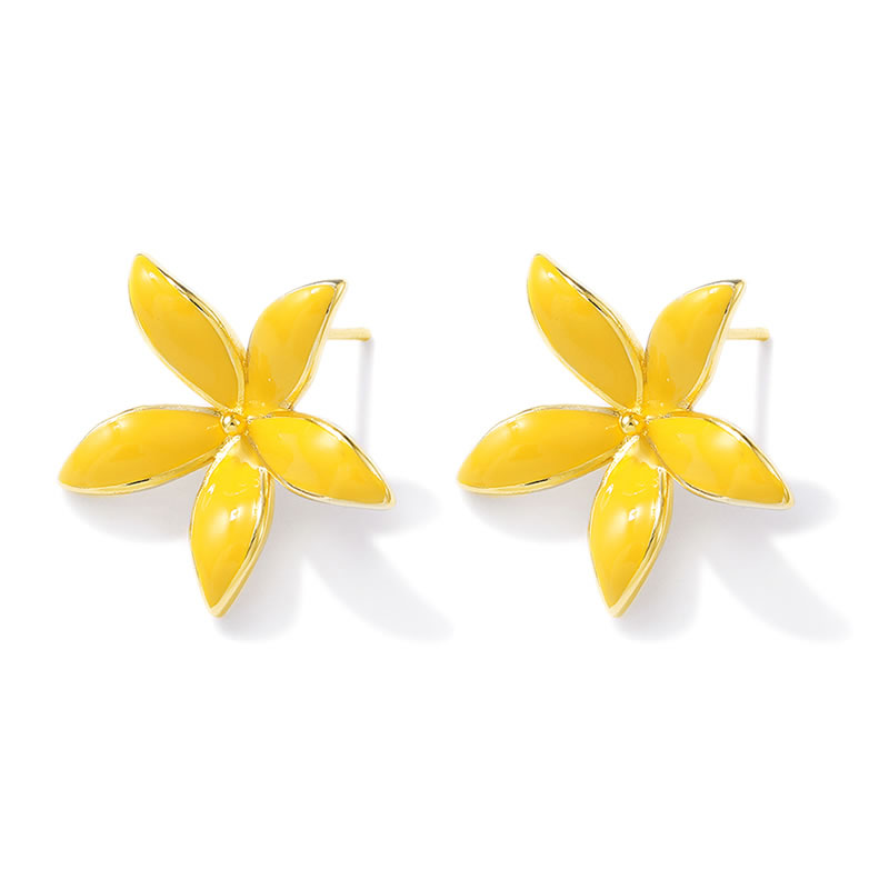 18K ゴールドカラー真鍮フラワースタッドイヤリングピンイヤ - Jewelry Making Pins のレビューと価格