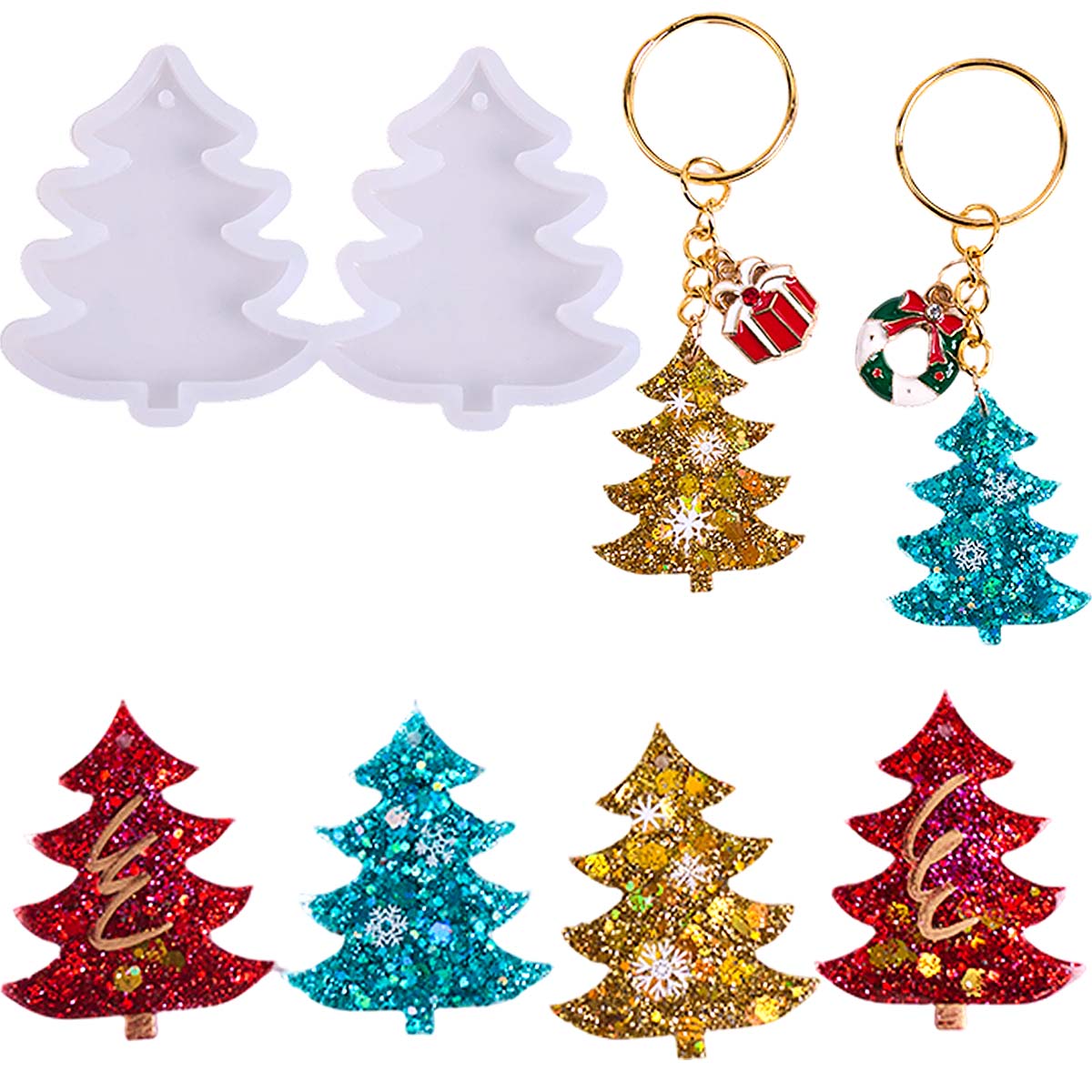 3Dクリスマスツリーペンダントシリコンモールド DIY手作り - Resin Mold Jewelry のレビューと価格