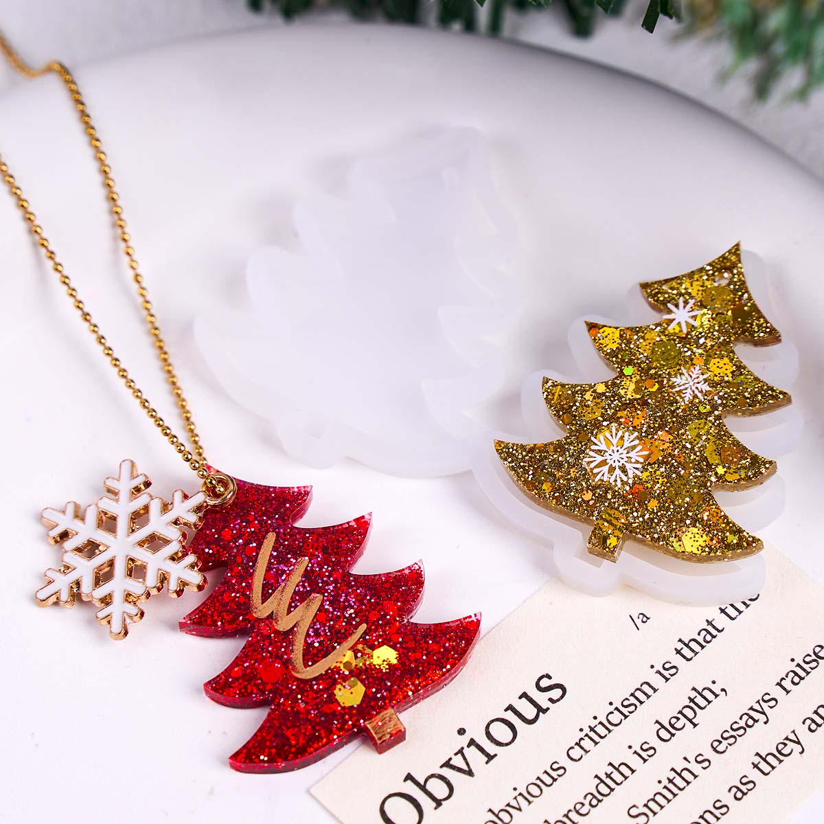 3Dクリスマスツリーペンダントシリコンモールド DIY手作り - Resin Mold Jewelry のレビューと価格