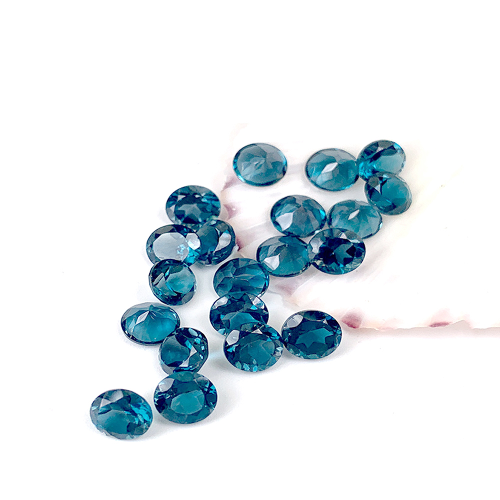 半貴石天然石トパーズロンドンブルーラウンド 1.0 ミリメー - Jewelry Making In London のレビューと価格
