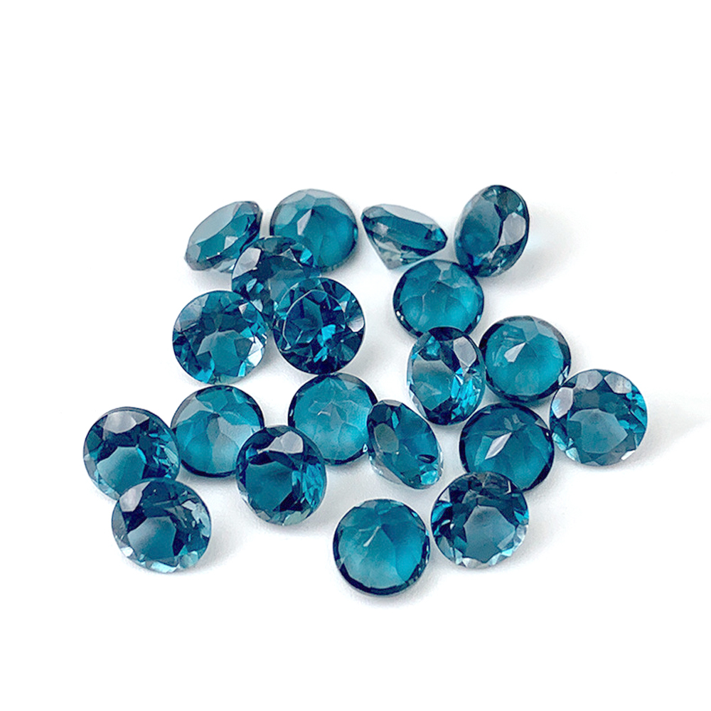 半貴石天然石トパーズロンドンブルーラウンド 1.0 ミリメー - Jewelry Making In London のレビューと価格