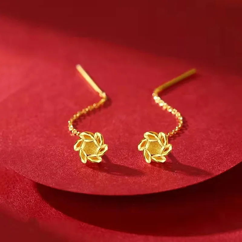 女性用クローバーイヤリング,ゴールドカラー,金メッキ,ブライ - Jewelry Making Gold Wire のレビューと価格