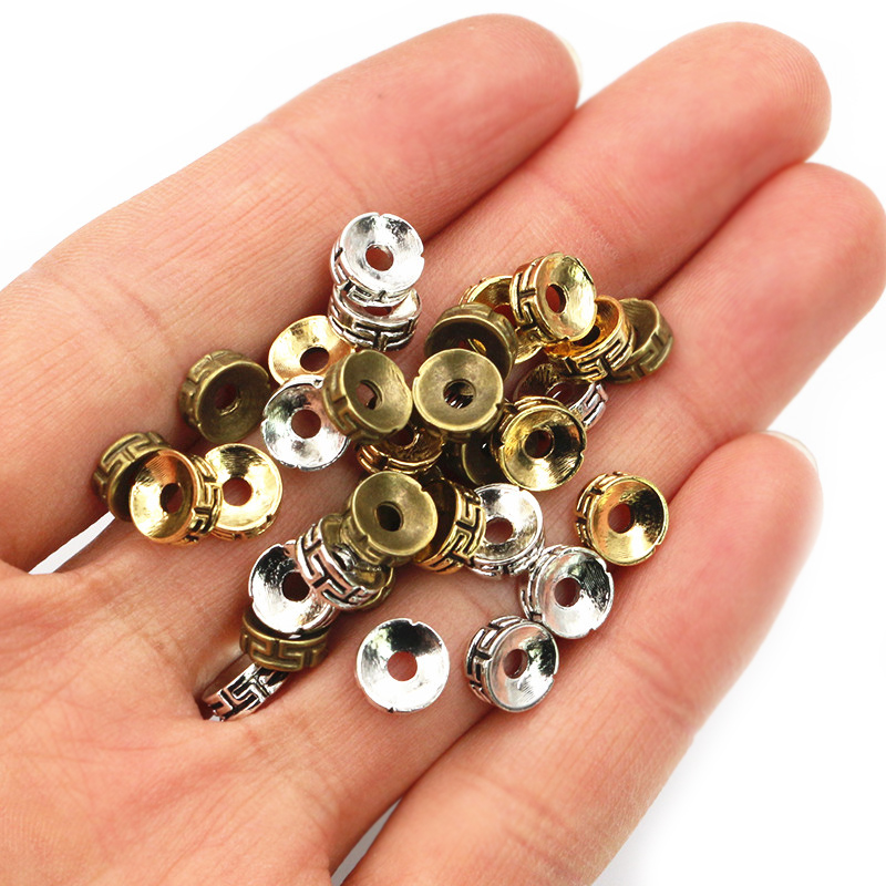 50個7.5x3mmスペーサービーズブロンズゴールドシルバー - Eyepin Ball End のレビューと価格