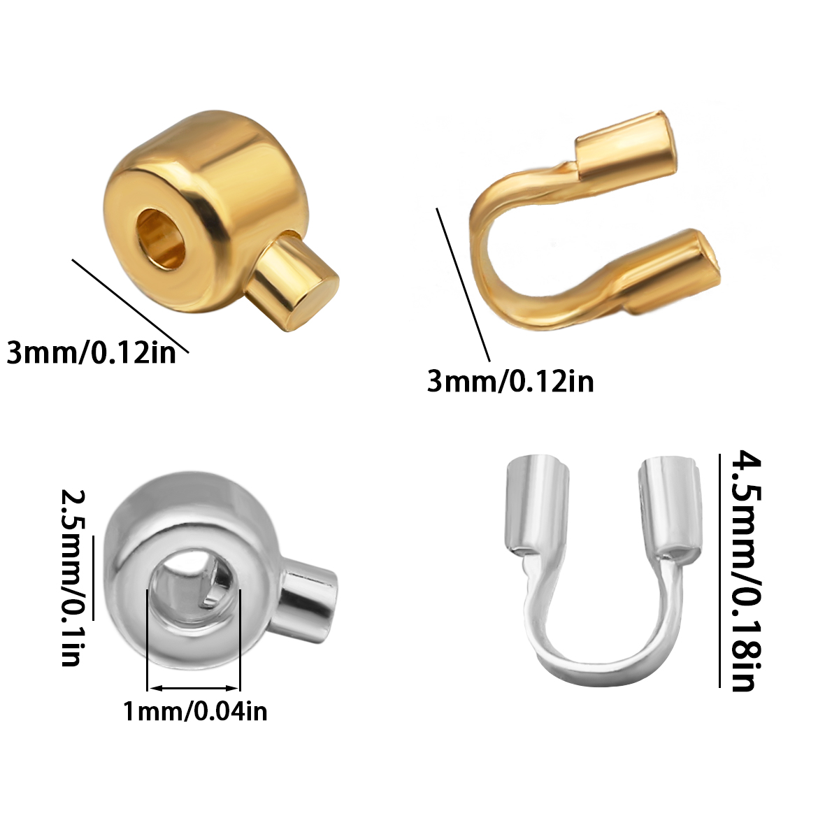 20 個の位置決めビーズ銅鋼ゴールドカラーワイヤープロテクタ - Jewelry Making Gold Wire のレビューと価格