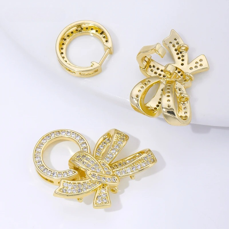 18K ゴールドメッキパールクラスプコネクタ象嵌ジルコン 3 - Jewelry Making Kit For Beginners のレビューと価格