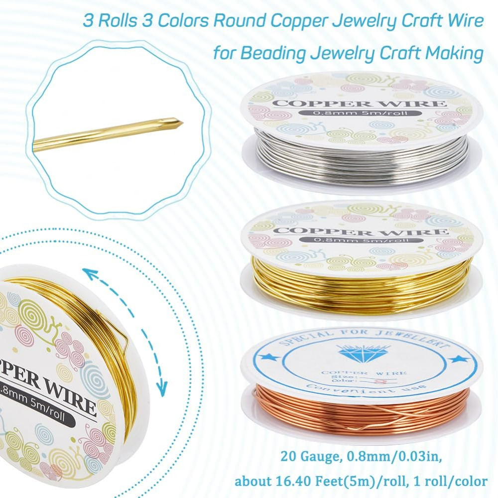 純銅ジュエリーワイヤー,クラフトキット,金と銀のワイヤー,裸 - Jewelry Making Gold Wire のレビューと価格
