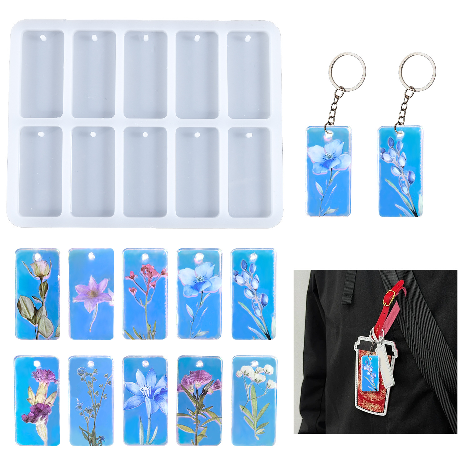 DIY エポキシ樹脂モールド 10 接続正方形フルプレート小 - Resin Mold Jewelry のレビューと価格