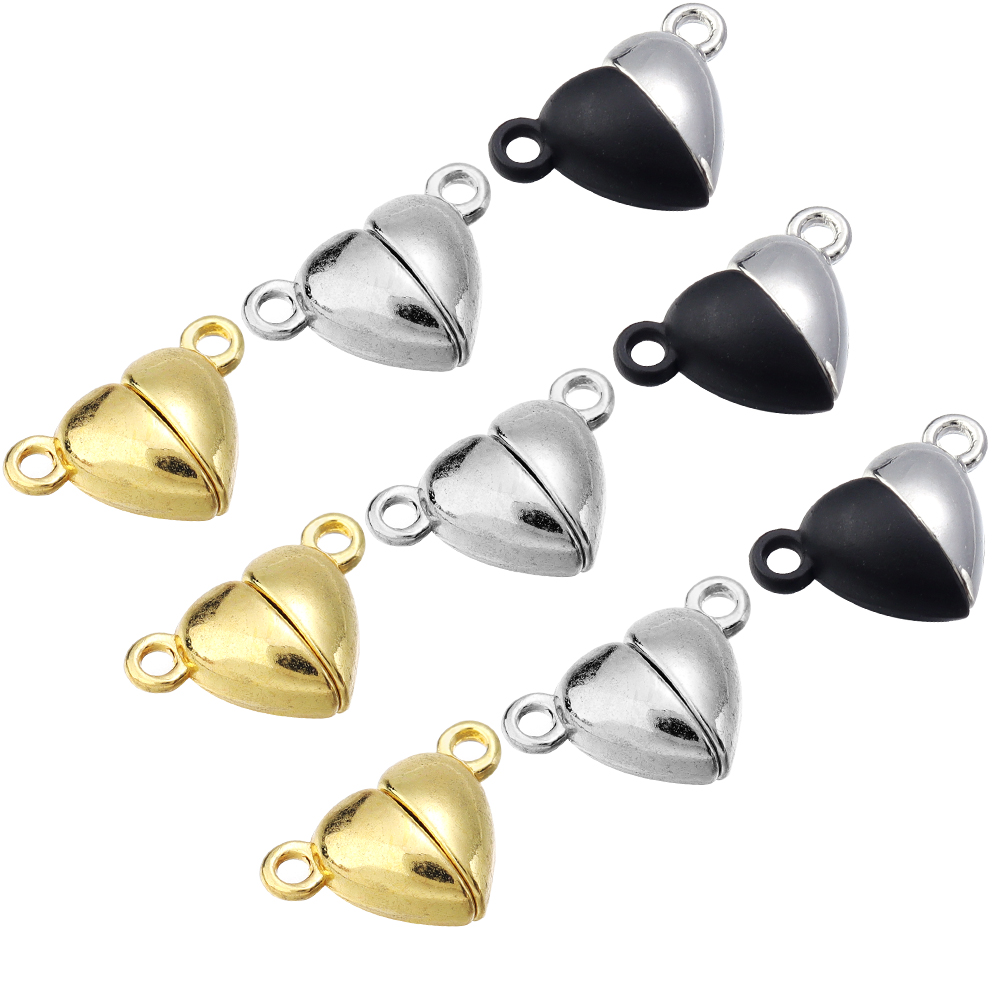 5 ピース/ロット合金ラブハート型磁気クラスプネックレスブレ - Jewelry Making Pins のレビューと価格