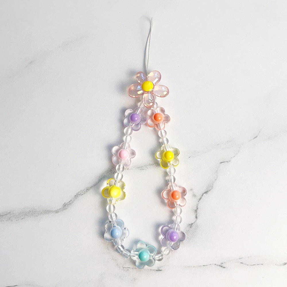 カラフルなひまわりビーズ携帯電話チェーンマカロンフラワービー - Jewelry Making With Beads のレビューと価格