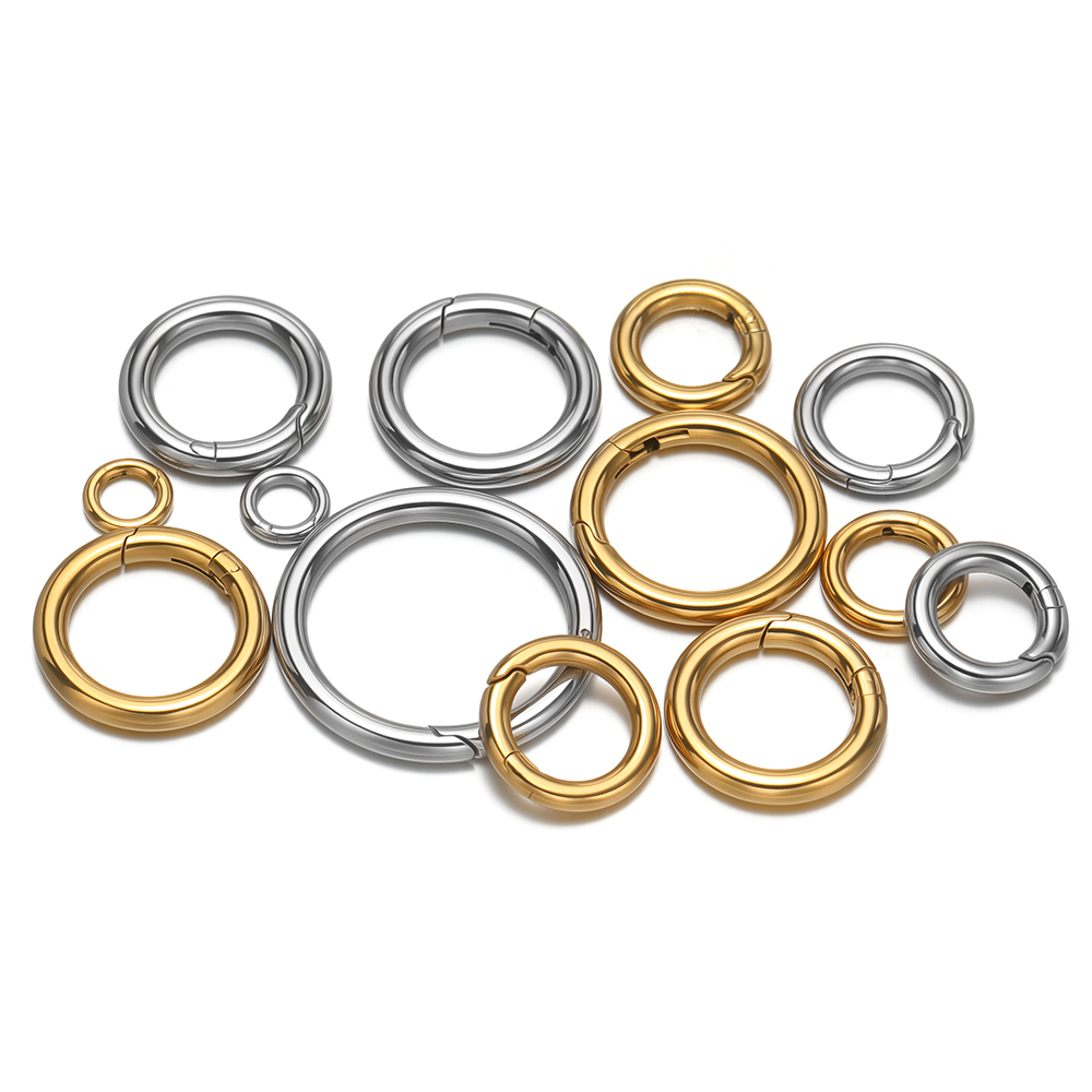 2個/ロット 丸型スプリングクラスプ ステンレス鋼 金メッキ - Jewelry Making Pins のレビューと価格