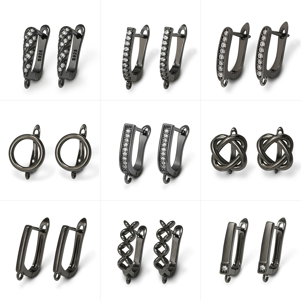 YANASI 1 ペアガンブラック真鍮イヤリングフック DI - Jewelry Making Pins のレビューと価格