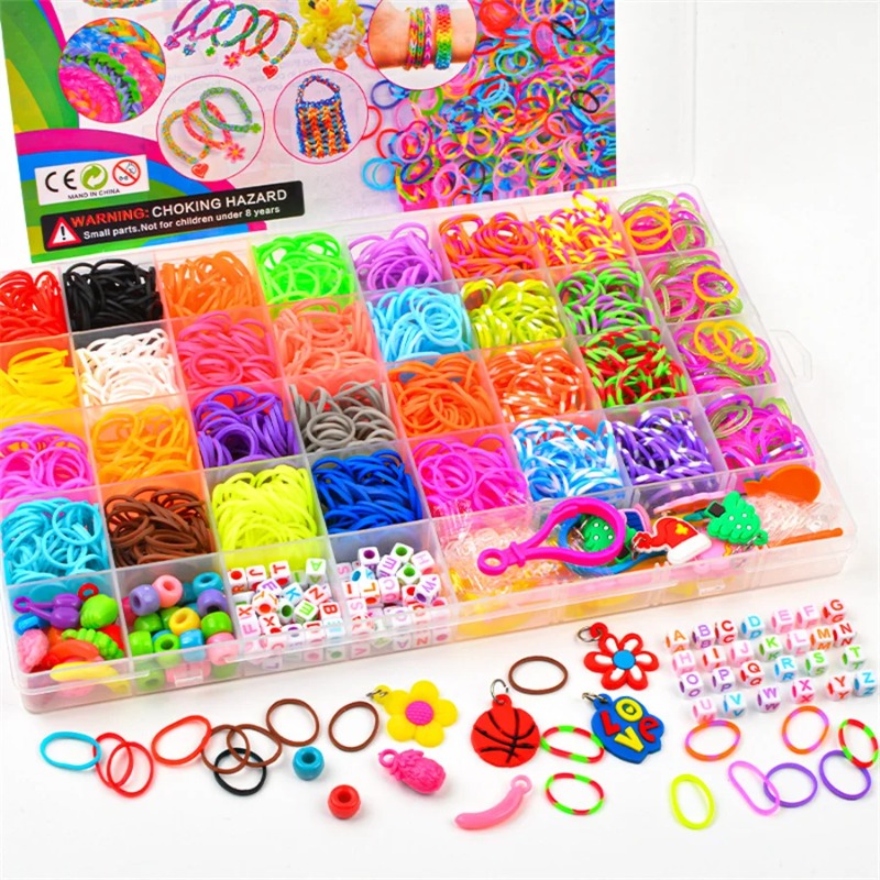 4300個以上+32色の鮮やかなカラーゴムバンド詰め合わせ  - Jewelry Making Kit For Beginners のレビューと価格