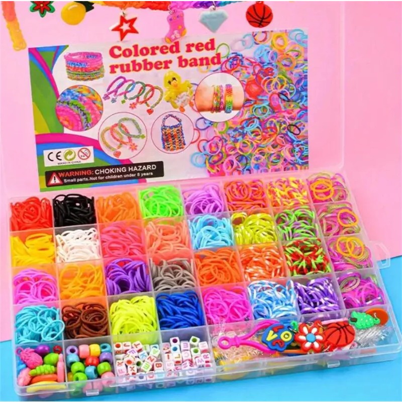 4300個以上+32色の鮮やかなカラーゴムバンド詰め合わせ  - Jewelry Making Kit For Beginners のレビューと価格