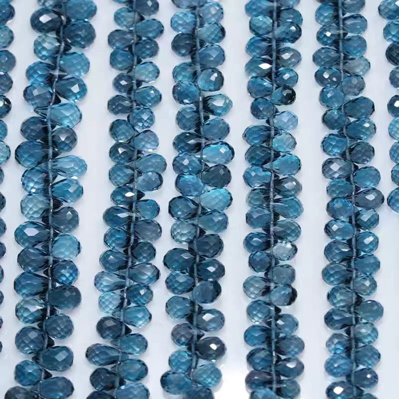 6A ロンドンブルートパーズ ドロップファセットカット 5- - Jewelry Making In London のレビューと価格