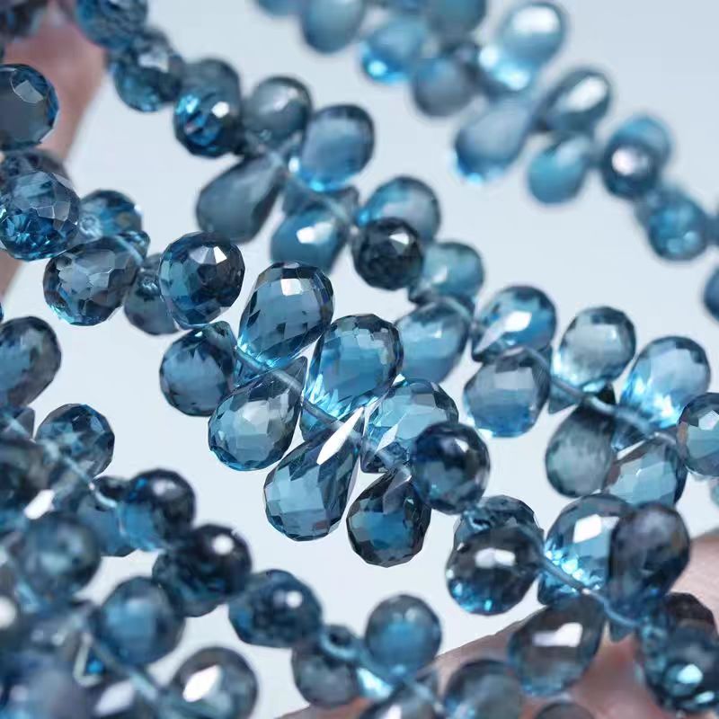6A ロンドンブルートパーズ ドロップファセットカット 5- - Jewelry Making In London のレビューと価格