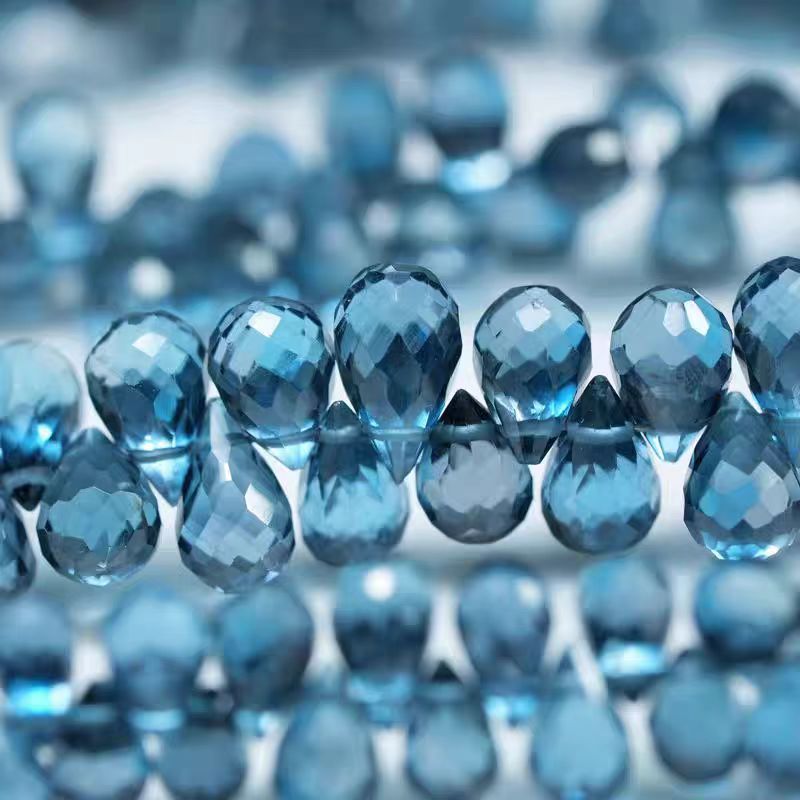6A ロンドンブルートパーズ ドロップファセットカット 5- - Jewelry Making In London のレビューと価格