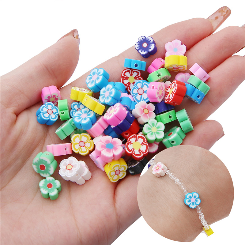 混合花ポリマークレイビーズ、DIYブレスレットネックレス、中 - Jewelry Making Business のレビューと価格