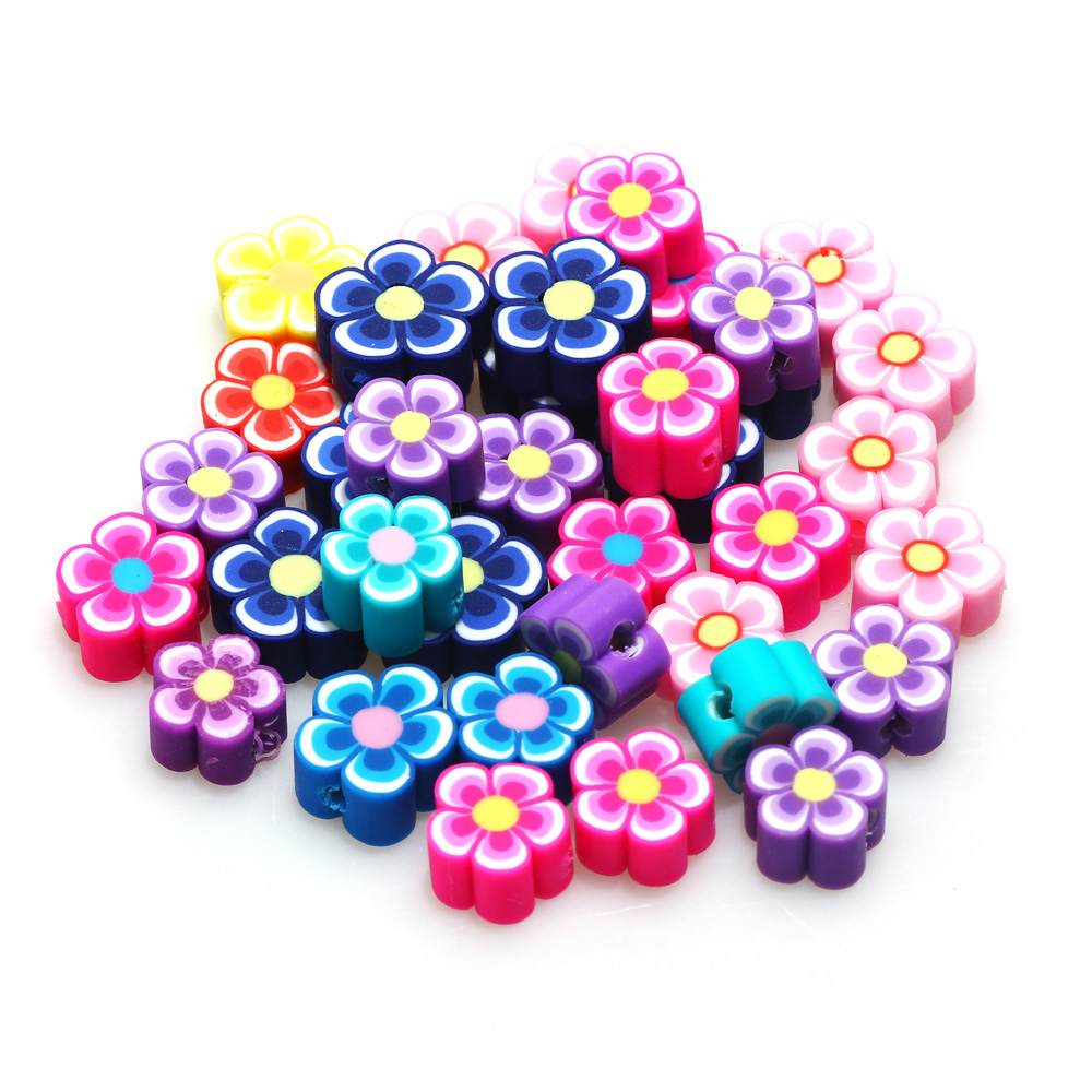 混合花ポリマークレイビーズ、DIYブレスレットネックレス、中 - Jewelry Making Business のレビューと価格