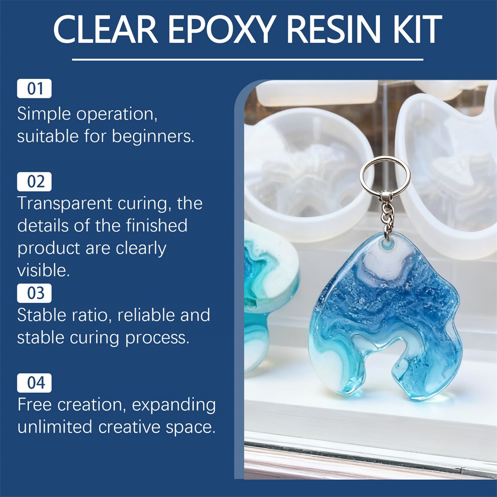 DIYクリスタルクリアエポキシ樹脂 1:1混合比 キャスティ - Resin Mold Jewelry のレビューと価格