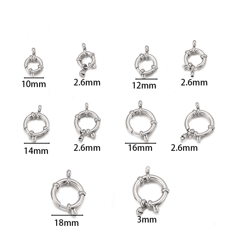 2 個のステンレス鋼ラウンドスプリングクラスプフックブレスレ - Jewelry Making Pins のレビューと価格