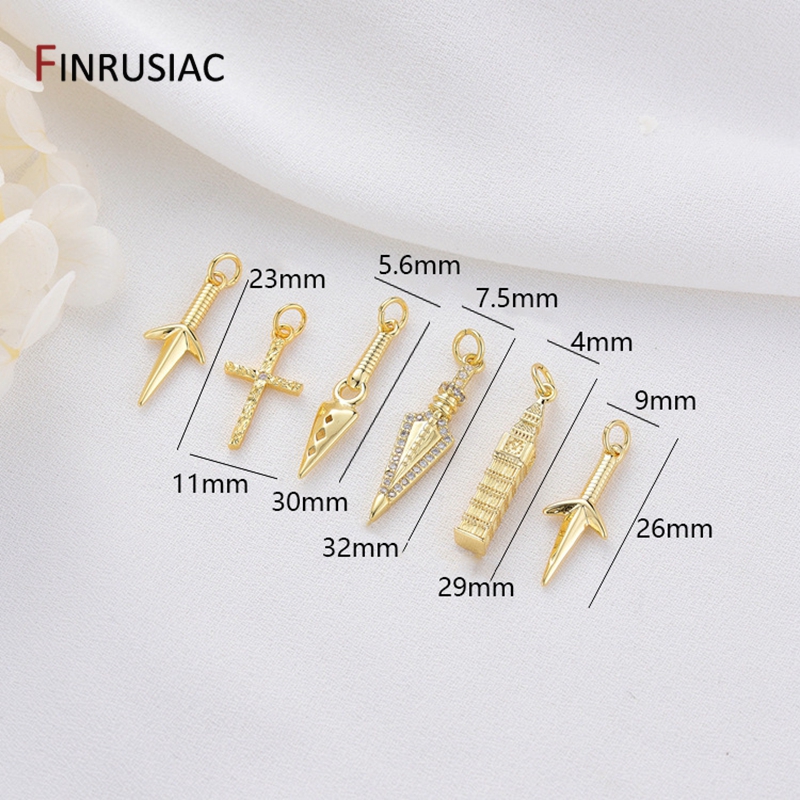 14K ゴールドメッキ真鍮クロス/ロンドン記念碑ペンダントジ - Jewelry Making In London のレビューと価格