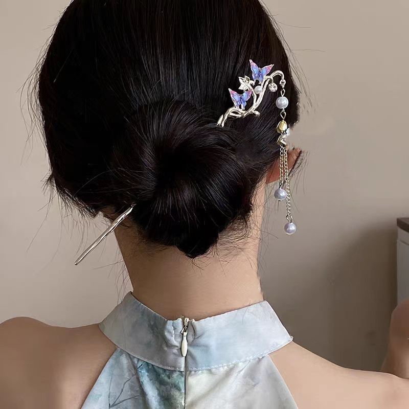 2025 新しい花のヘアピン女性のためのエレガントな花蝶パー - Jewelry Making With Beads のレビューと価格