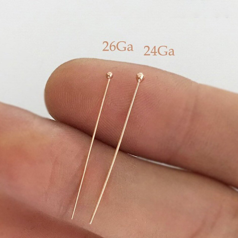 14Kローズゴールドフィルドボールヘッドピン 24ゲージワイ - Jewelry Making Gold Wire のレビューと価格