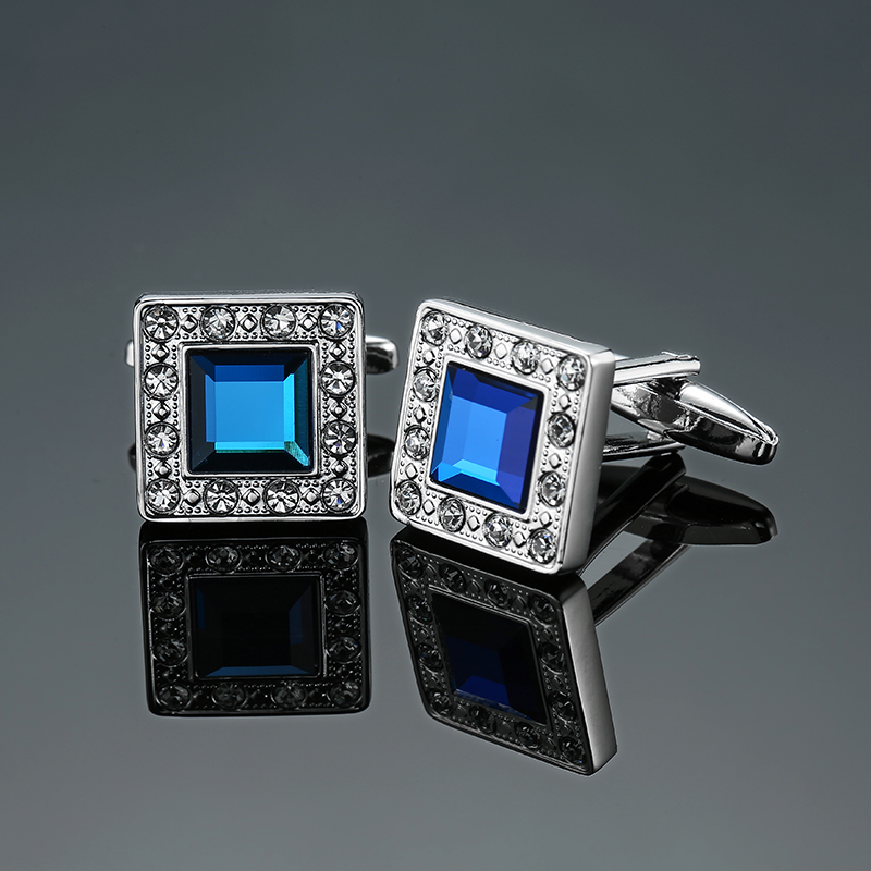 高品質メンズフレンチシャツカフス高級スクエアブルーレッドクリ - Jewelry Making Business のレビューと価格